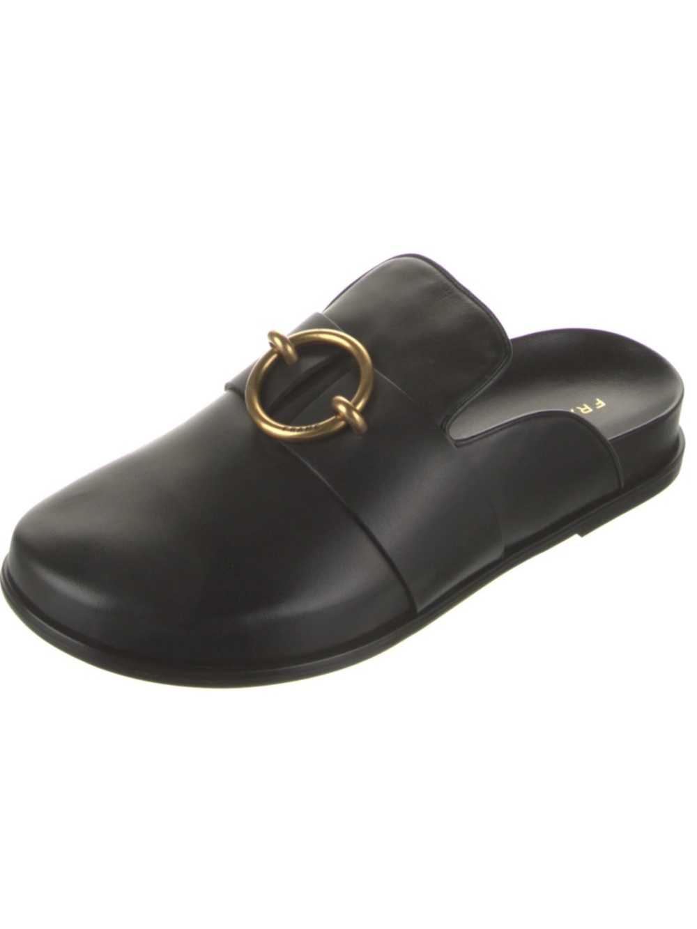 FRAME Spain Le Aspen Black Leather Flats Mules Clogs Shoes Sz 36 EU 6 US - Picture 10 of 11